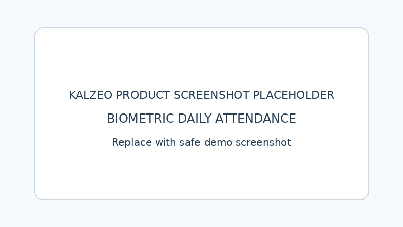 Kalzeo daily employee attendance records using connected biometric attendance inputs