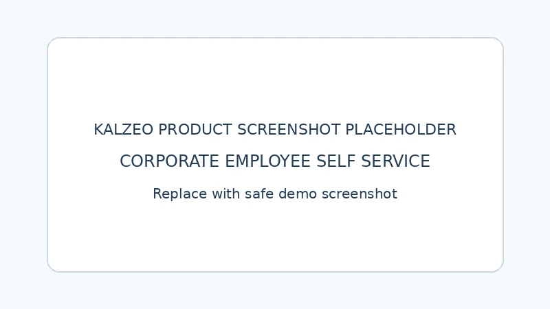 Kalzeo Employee Self Service dashboard with personal workforce information