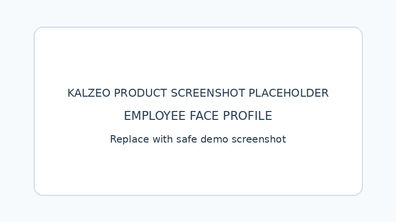 Kalzeo employee face profile used for authenticated one-to-one face attendance verification
