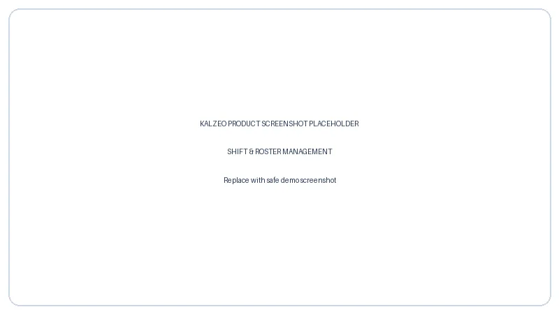Kalzeo HRMS shift roster management interface