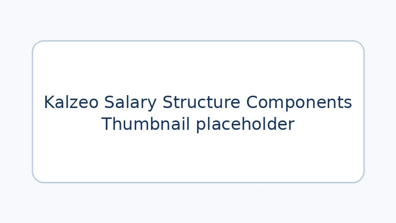 Kalzeo salary structure workspace showing employee earnings deductions and calculation rules