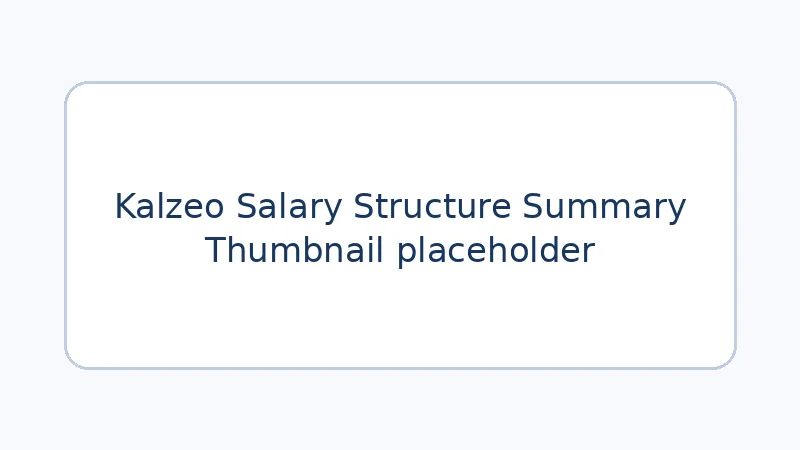 Kalzeo employee salary structure summary with earnings deductions gross salary and net salary