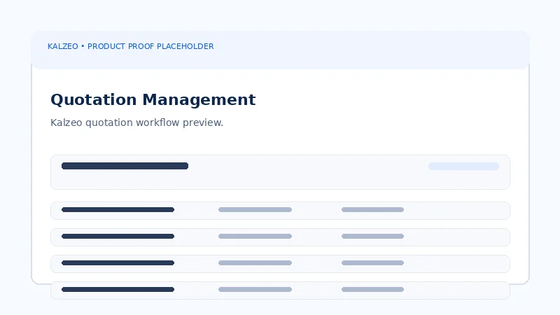 Kalzeo quotation workspace for customer sales proposals and quotation management